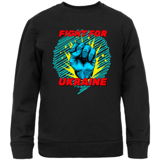 Світшот чорний із патріотичним принтом "Fight for Ukraine. Боротьба за Україну" Push IT XXXL - Інтернет-магазин спільних покупок ToGether