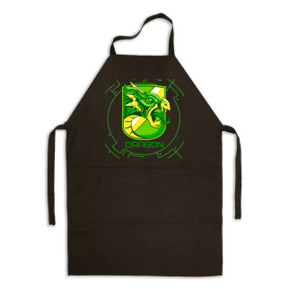 Фартух чорний кухонний з новорічним принтом "NY Dragons. Новий Рік. Рік зеленого дракона 2024" - Інтернет-магазин спільних покупок ToGether