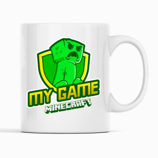 Білий чашка (кухоль) з білим з оригінальним принтом онлайн ігри Minecraft "My Game Minecraft Майнкрафт" - Інтернет-магазин спільних покупок ToGether