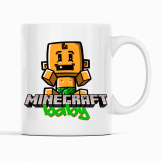 Білий чашка (кухоль) з оригінальним принтом онлайн ігри Minecraft "Baby   Minecraft  Майнкрафт" - Інтернет-магазин спільних покупок ToGether