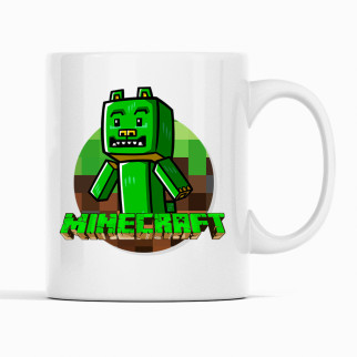 Білий чашка (кухоль) з оригінальним принтом онлайн ігри Minecraft "Кріпер Creeper Minecraft  Майнкрафт" - Інтернет-магазин спільних покупок ToGether