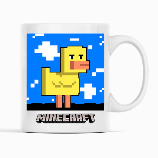 Білий чашка (кухоль) з оригінальним принтом онлайн ігри Minecraft "Уточка Minecraft  Майнкрафт" - Інтернет-магазин спільних покупок ToGether