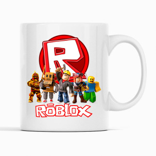 Білий чашка (кухоль) з оригінальним принтом онлайн ігри Roblox "Персонажі ігри.. Roblox. Роблокс" - Інтернет-магазин спільних покупок ToGether