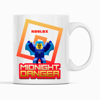 Білий чашка (кухоль) з оригінальним принтом онлайн ігри Roblox "Midnight danger . Roblox. Роблокс" - Інтернет-магазин спільних покупок ToGether