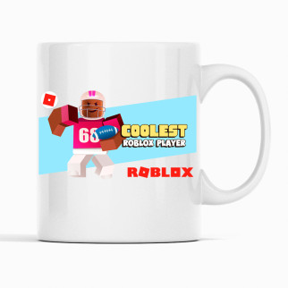 Білий чашка (кухоль) з оригінальним принтом онлайн ігри Roblox "Coolest Roblox player.. Roblox. Роблокс" - Інтернет-магазин спільних покупок ToGether