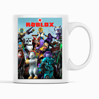 Білий чашка (кухоль) з оригінальним принтом онлайн ігри Roblox "Персонажі  Roblox. Роблокс" - Інтернет-магазин спільних покупок ToGether
