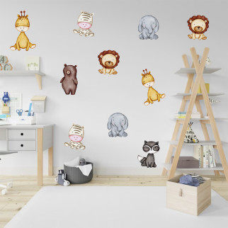 Вінілова інтер'єрна наклейка кольорова декор на стіну, шпалери та інші поверхні "Тварини. Звірі. Звірятка" з оракалу - Інтернет-магазин спільних покупок ToGether
