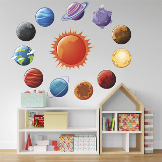 Вінілова інтер'єрна наклейка кольорова декор на стіну, шпалери та інші поверхні "космос. Планети. Сонце" з оракалу - Інтернет-магазин спільних покупок ToGether