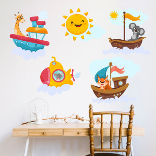 Вінілова інтер'єрна наклейка кольорова декор на стіну, шпалери та інші поверхні "Кораблі. Підводний човен" з оракалу - Інтернет-магазин спільних покупок ToGether
