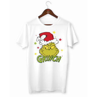 Футболка біла з новорічним принтом "Grinch. Грінч - викрадач Різдва" Push IT. Новорічна футболка - Інтернет-магазин спільних покупок ToGether