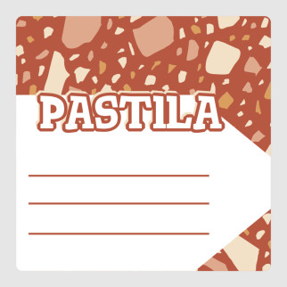 Маркувальна самоклеюча наліпка (етикетка, стікер) "Pastila. Пастила", квадратна, біло-коричнева (40х40мм) - Інтернет-магазин спільних покупок ToGether