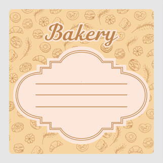 Маркувальна самоклеюча наліпка (етикетка, стікер) "Bakery. Випічка", квадратна, біло-жовта (40х40мм) - Інтернет-магазин спільних покупок ToGether