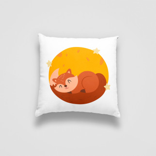Подушка декоративна з дитячим оригінальним принтом "спляче лисеня. Sleeping fox" Push IT - Інтернет-магазин спільних покупок ToGether