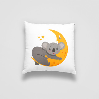 Подушка декоративна з дитячим оригінальним принтом "Спляча коала на місяць. Sleeping koala" Push IT - Інтернет-магазин спільних покупок ToGether
