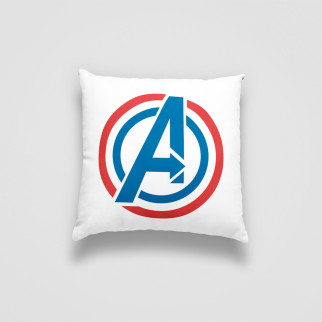 Подушка декоративна з дитячим оригінальним принтом "Avengers . Iron Man Captain America Logo Marvel " Push IT - Інтернет-магазин спільних покупок ToGether