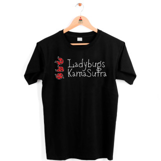 Футболка чорна з оригінальним принтом "Ladybugs Kama Sutra. Сонечка Кама Сутра" Push IT. Футболки 18+ - Інтернет-магазин спільних покупок ToGether