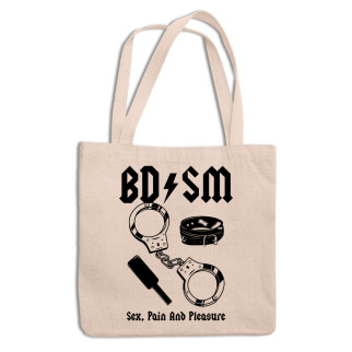 Еко-сумка, шопер, з оригінальним принтом "BDSM. Sex. Pain and pleasure. БДСМ" Push IT - Інтернет-магазин спільних покупок ToGether