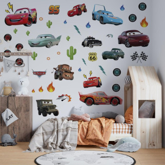Вінілова інтер'єрна наклейка кольорова декор на стіну, шпалери та інші поверхні "Тачки. Машини. Автомобілі" з оракалу - Інтернет-магазин спільних покупок ToGether
