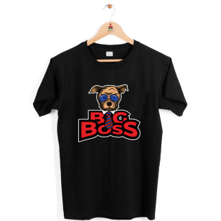Футболка чорна з оригінальним принтом для керівника "Big Boss Dog. Великий Бос Пес" Push IT XXL - Інтернет-магазин спільних покупок ToGether