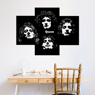 Вінілова інтер'єрна наклейка кольорова декор на стіну, шпалери та інші поверхні "Гурт Queen. Музика" з оракалу - Інтернет-магазин спільних покупок ToGether