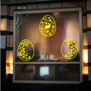 Наклейка вінілова інтер'єрна декор на вікно (вітрину, скло, дзеркало) "Великодні яйця. Крашанки" з оракалу - Інтернет-магазин спільних покупок ToGether