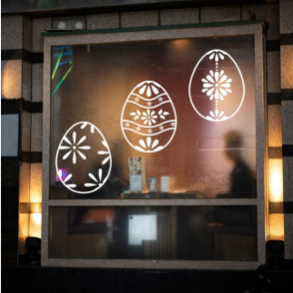 Наклейка вінілова інтер'єрна декор на вікно (вітрину, скло, дзеркало) "Великодні яйця. Крашанки" з оракалу - Інтернет-магазин спільних покупок ToGether