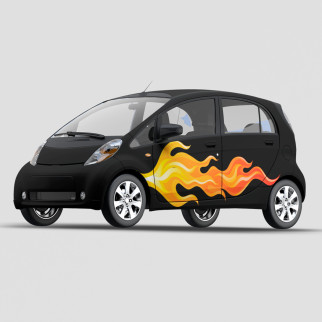 Наклейка вінілова декоративна на автомобіль кольорова "Вогонь. Пляма вогню на авто. Вогняні язики" (1 шт) з оракалу - Інтернет-магазин спільних покупок ToGether