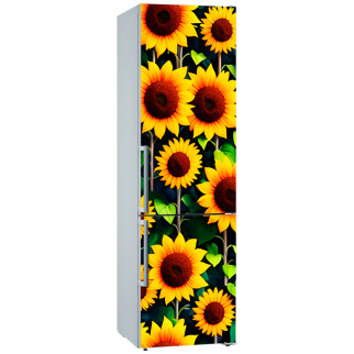 Вінілова кольорова декоративна наклейка самоклейна на двері холодильника "Соняшники" з оракалу - Інтернет-магазин спільних покупок ToGether