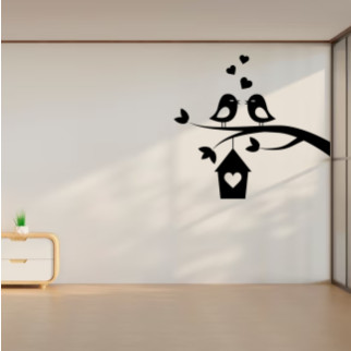 Вінілова інтер'єрна самоклейна наклейка декор на стіну (шпалери, фарбу) "Птахи. Шпаківня" (будь-який колір) з оракалу - Інтернет-магазин спільних покупок ToGether