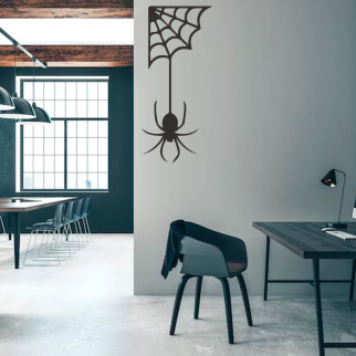 Вінілова інтер'єрна наклейка декор на стіну, шпалери та інші поверхні "Павук із павутиною" з оракалу (колір на вибір) - Інтернет-магазин спільних покупок ToGether