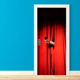 Вінілова самоклеюча кольорова декоративна наклейка на двері "СтендАп. STAND UP" з оракалу - Інтернет-магазин спільних покупок ToGether