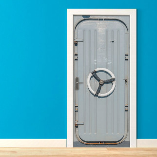 Вінілова самоклеюча кольорова декоративна наклейка на двері "Двері корабля. Морські двері" з оракалу - Інтернет-магазин спільних покупок ToGether
