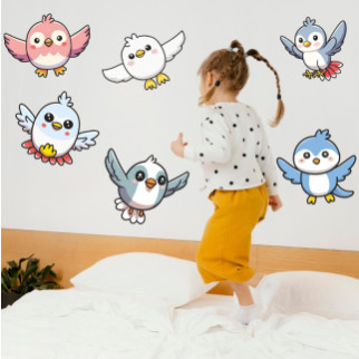 Вінілова інтер'єрна наклейка кольорова декор на стіну, шпалери та інші поверхні "Птахи. Забані птахи" з оракалу - Інтернет-магазин спільних покупок ToGether