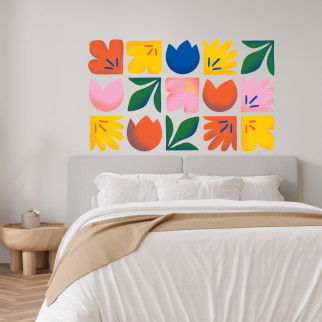 Вінілова інтер'єрна наклейка кольорова декор на стіну, шпалери та інші поверхні "Квіткова стіна. Flowers Wall" з оракалу - Інтернет-магазин спільних покупок ToGether