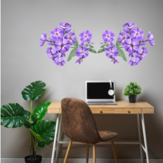 Вінілова інтер'єрна наклейка кольорова декор на стіну, шпалери та інші поверхні "Квіти Флокс" з оракалу - Інтернет-магазин спільних покупок ToGether