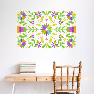 Вінілова інтер'єрна наклейка кольорова декор на стіну, шпалери та інші поверхні "Орнамент квіти" з оракалу - Інтернет-магазин спільних покупок ToGether