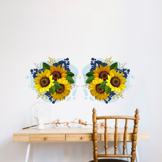 Вінілова інтер'єрна наклейка кольорова декор на стіну, шпалери та інші поверхні "Соняшники" з оракалу - Інтернет-магазин спільних покупок ToGether