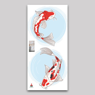 Вінілова інтер'єрна наклейка кольорова декор на стіну, шпалери та інші поверхні "Риби Коропи Коі (Кої)" з оракалу - Інтернет-магазин спільних покупок ToGether