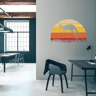 Вінілова інтер'єрна наклейка кольорова декор на стіну, шпалери та інші поверхні "Кенгуру Австралія" з оракалу - Інтернет-магазин спільних покупок ToGether