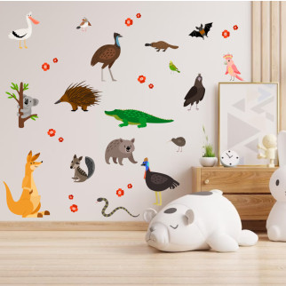 Вінілова інтер'єрна наклейка кольорова декор на стіну, шпалери та інші поверхні "Тварини Австралія" з оракалу - Інтернет-магазин спільних покупок ToGether