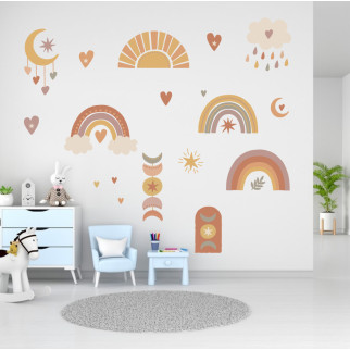 Вінілова інтер'єрна наклейка кольорова декор на стіну "Веселки. Boho Kids style. Стиль Бохо Діти" з Оракалу - Інтернет-магазин спільних покупок ToGether