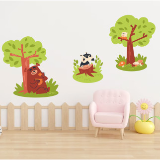 Вінілова інтер'єрна наклейка кольорова декор на стіну (шпалери, фарбу) "Дерево з тваринами " з Оракала - Інтернет-магазин спільних покупок ToGether