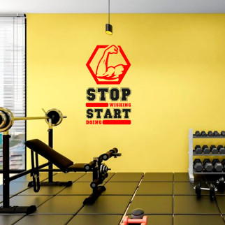 Вінілова інтер'єрна наклейка декор на стіну (шпалери, фарбу) "Stop wishing start doing" самоклеюча з Оракалу - Інтернет-магазин спільних покупок ToGether