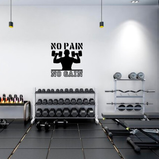 Вінілова інтер'єрна наклейка декор на стіну (шпалери, фарбу) "No pain No Gain" самоклеюча з Оракалу - Інтернет-магазин спільних покупок ToGether