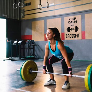 Вінілова інтер'єрна наклейка декор на стіну (шпалери, фарбу) "Keep calm and do Crossfit" самоклеюча з Оракалу - Інтернет-магазин спільних покупок ToGether