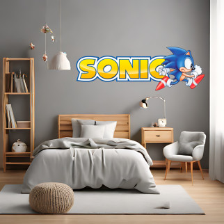 Вінілова інтер'єрна наклейка декор на стіну (шпалери, фарбу) "Sonic Сонік" самоклеюча з Оракалу - Інтернет-магазин спільних покупок ToGether