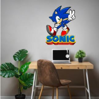Вінілова інтер'єрна наклейка декор на стіну (шпалери, фарбу) "Sonic Сонік" самоклеюча з Оракалу - Інтернет-магазин спільних покупок ToGether