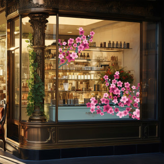 Наклейка вінілова інтер'єрна декор на вікно (вітрину, скло, дзеркало) "Гілки квітучої Сакури. Квіти Сакури" з оракалу - Інтернет-магазин спільних покупок ToGether