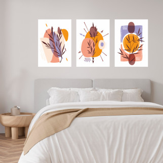 Вінілова інтер'єрна наклейка кольорова декор на стіну " 3 картини в Стилі Бохо. Boho style" з Оракалу - Інтернет-магазин спільних покупок ToGether