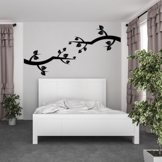 Вінілова інтер'єрна наклейка декор на стіну, шпалери та інші поверхні "Дві гілки з листям" з оракалу (колір на вибір) - Інтернет-магазин спільних покупок ToGether